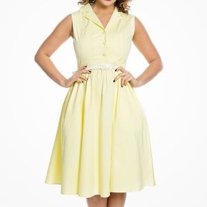 NWT 14/16 Lindy Bop lemon yellow dress